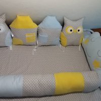 Обиколник от възглавнички за бебешко креватче , снимка 2 - Спално бельо и завивки - 35897851