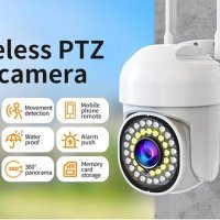 Wifi Camera, PTZ, въртяща се камера Google App, видео и аудио наблюдение, памет 128GB, IP65, НОВА, снимка 3 - Камери - 41238852