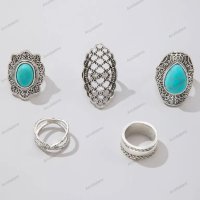Дамски моден комплект бижута от 5 пръстена, 3модела - 023, снимка 18 - Пръстени - 41059513