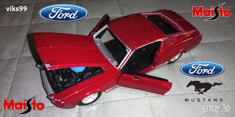 Ford Mustang GT 1967 MAISTO - Мащаб 1:24, снимка 1