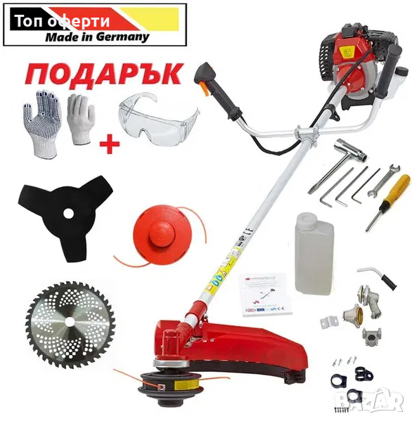 Моторна косачка тример Stahlmayer Германия 62куб. бензинов храсторез, снимка 1