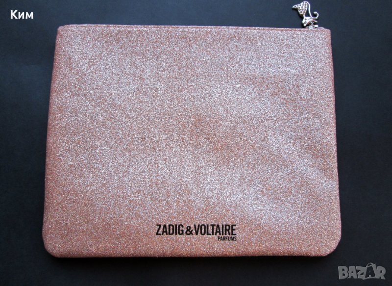 Zadig & Voltaire клъч розово златист брокат, снимка 1