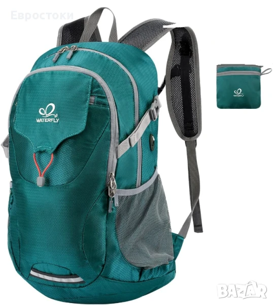 WATERFLY 30 литра Лека раница за през деня с мокро отделение, ултралека сгъваема, трекинг раница, снимка 1