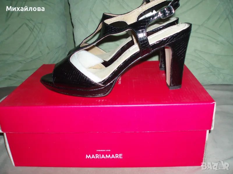 Красиви сандали на ток -черни елегантни, снимка 1