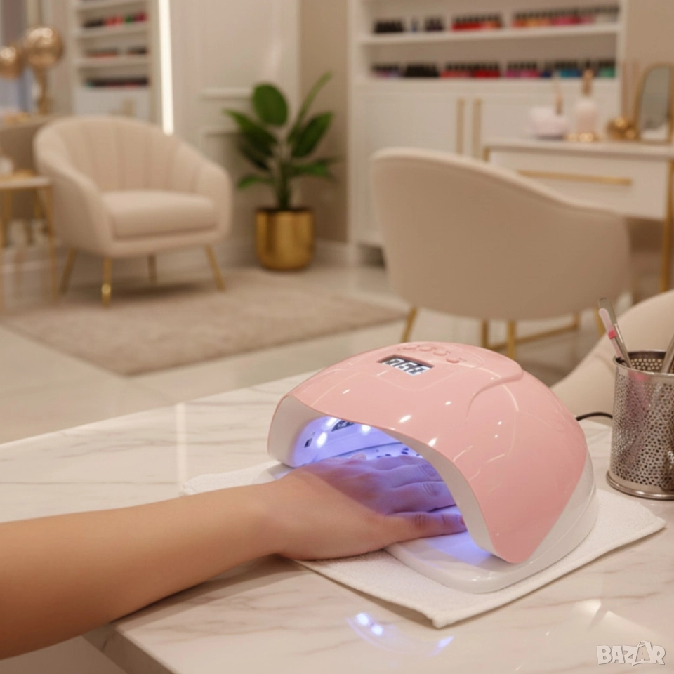 ПРОФЕСИОНАЛНА UV-LED лампа за всички гел лакове, авто сензор, таймери..., снимка 1