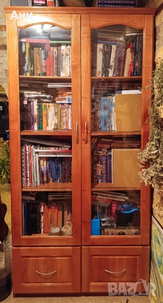 Кухненски бюфет шкаф библиотека от масив череша, снимка 1