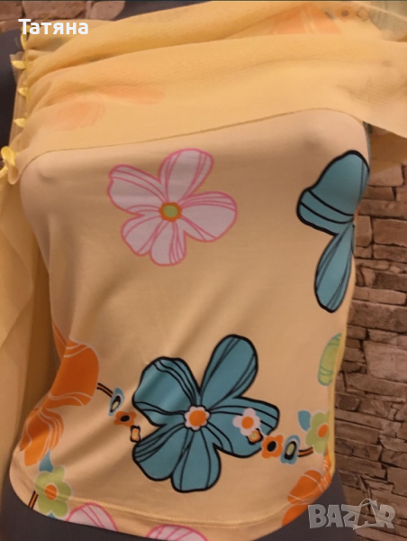 Ефирна блузка в актуално жълто , снимка 1