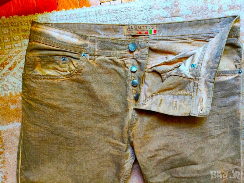 Италиански дънки Alcott 53, слим, № 36 (L), шоколадов цвят , снимка 1