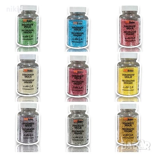 2мм захарни поръски ситни топчета топченца перлички украса декорация за торта мъфини кексчета ядивни, снимка 1