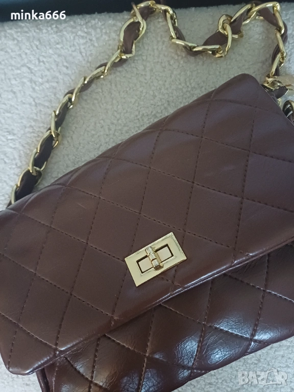 Кожена кафява чанта., снимка 1