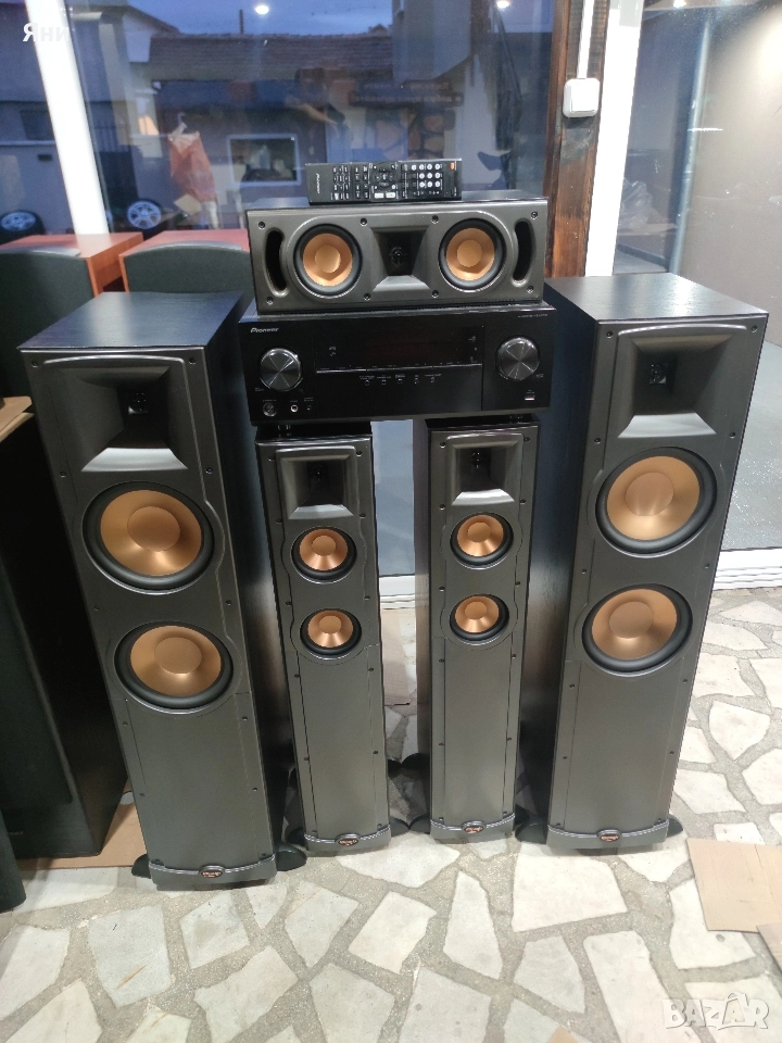 Домашно кино Klipsch тонколони и ресийвър Pioneer Bluetooth HDMI Wifi, снимка 1
