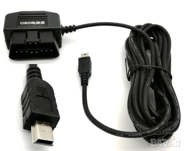 OBD2 към Mini USB Мъжко Автомобилно Захранване OBDII Зарядно Адаптер Конектор 1.8м 7PIN-a OBD Кабел, снимка 1