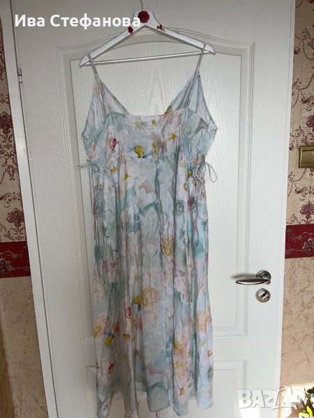 Нова разкошна XL елегантна ежедневна удобна рокля флорален десен нежни цветя , снимка 1