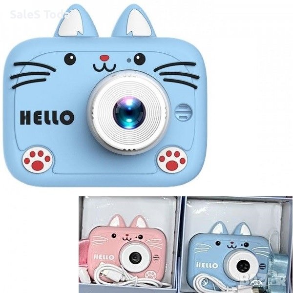 Детски фотоапарат, с калъфче, HELLO, 2 цвята, снимка 1