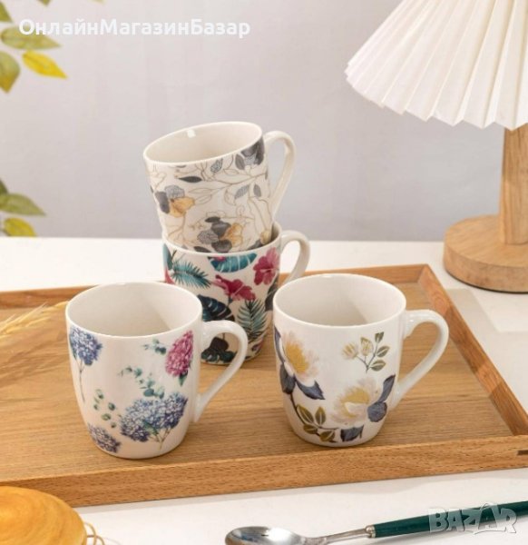 Порцеланова чаша за чай 300ML, флорални мотиви - различни варианти, снимка 1
