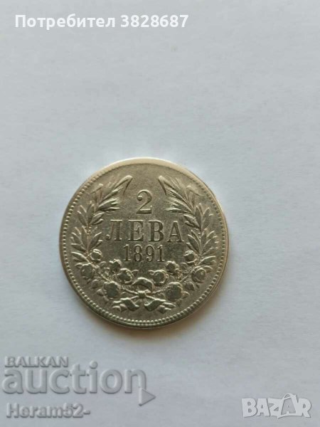 2 лева 1891 г, снимка 1