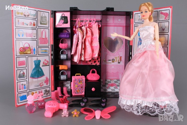 Комплект кукла с куфар-гардероб, снимка 1