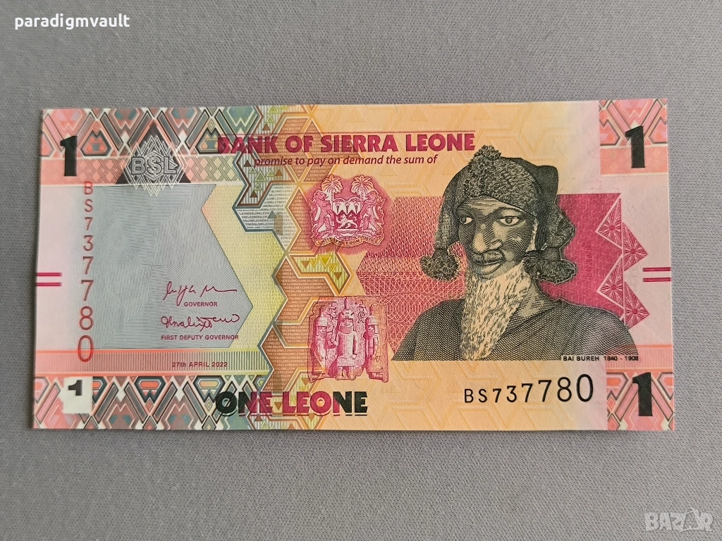 Банкнота - Сиера Леоне - 1 леоне UNC | 2022г., снимка 1