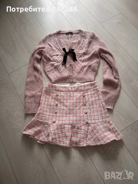 Розов сет плетиво и букле , снимка 1