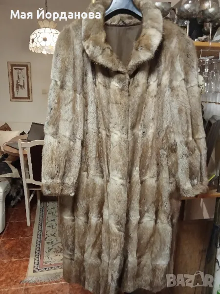    Дълго палто естествена кожа . Не се скубе, добре обработена кожа. Номер L, XL.   , снимка 1