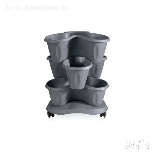 Многоетажна градинска кула с колела – модулен цветарник за дом и градина, снимка 1