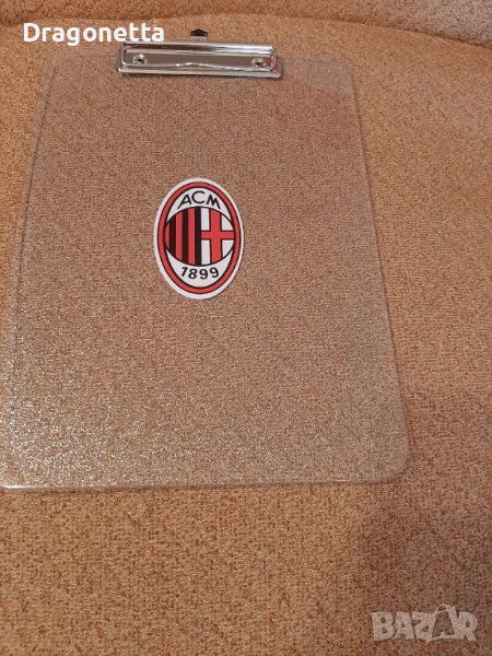 ФК Милан прозрачна подложка с щипка, снимка 1