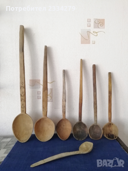 Стари дървени лъжици и лопатки изработени ръчно., снимка 1