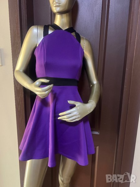 Дамска парти рокля в лилаво с интересен гръб !, снимка 1