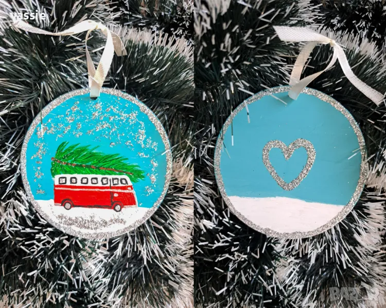 Ръчно рисувана коледна играчка, снимка 1