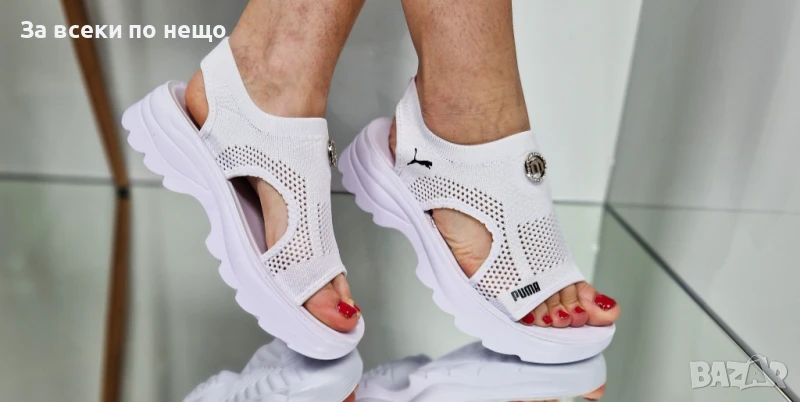 Puma Дамски Бели Сандали С Метален Акцент Пума Код P603, снимка 1