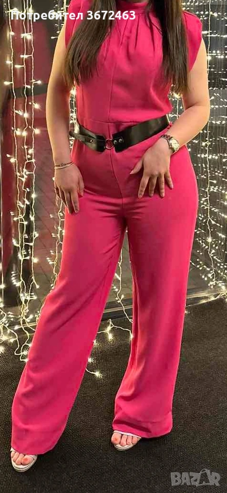 Обувки и гащеризон в комплект цикламен цвят , снимка 1