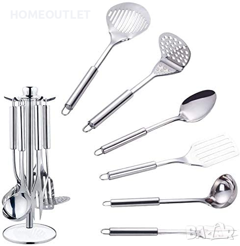 Комплект готварски прибори на стойка 7 части, снимка 1