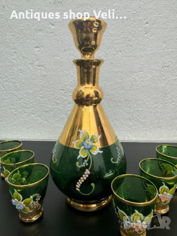 Гарафа и чаши Murano №6723 , снимка 5 - Антикварни и старинни предмети - 49729787