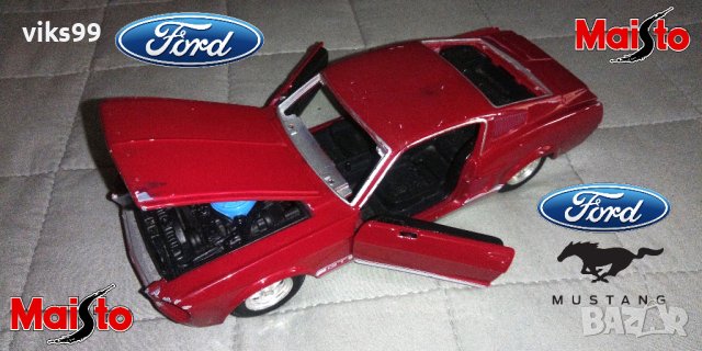 Ford Mustang GT 1967 MAISTO - Мащаб 1:24, снимка 1 - Колекции - 38623281