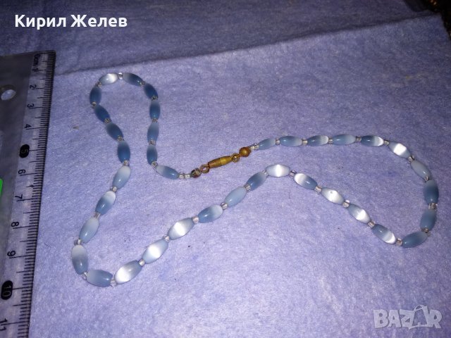 СТАРИННО ФИНО СТИЛНО КОЛИЕ ПОЛИРАНО СИНЬО КОТЕШКО ОКО МЪНИСТА и БРОНЗ 34654, снимка 5 - Антикварни и старинни предмети - 39142149