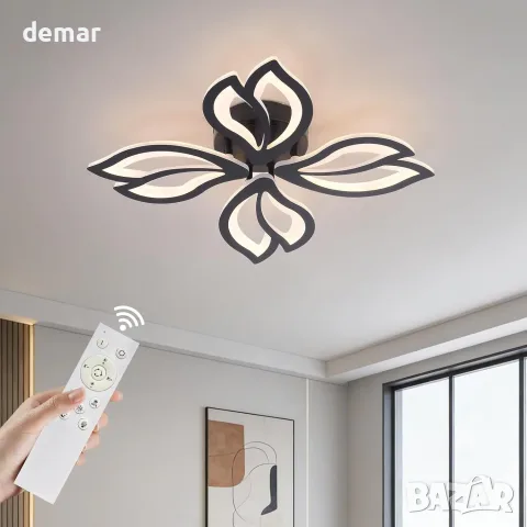 56W LED таванен полилей с цветя/листенца, 3000–6000K и димиране с дистанционно