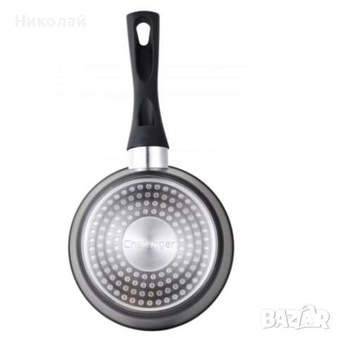 Комплект тигани Cheffinger с мраморно покритие – 3 части за всяка кухня - черен цвят, снимка 3 - Съдове за готвене - 53115429