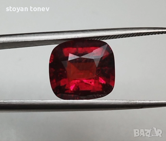 Спесартит гранат с кадифен червено оранжев цвят 4.11кт.! Нов!, снимка 10 - Други - 52695282