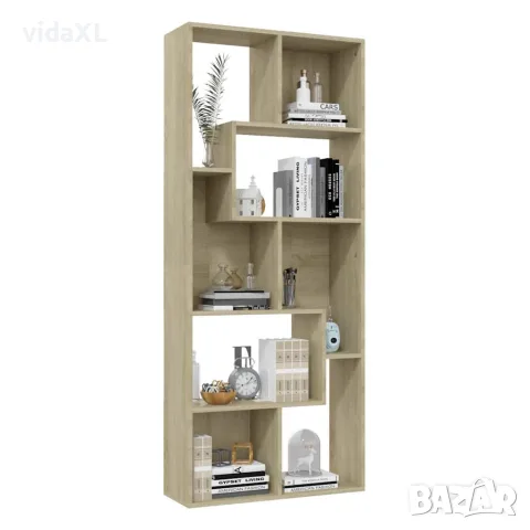 vidaXL Библиотека, дъб сонома, 67x24x161 см, инженерно дърво, снимка 4 - Етажерки - 56147739