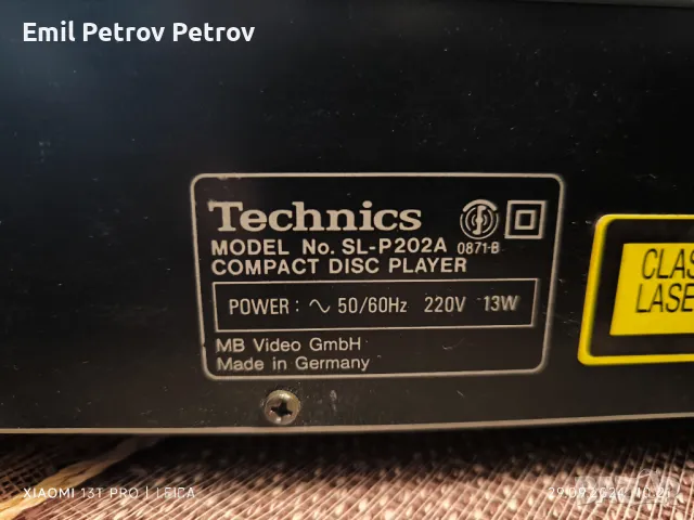 Промо 🌟 🌟 🌟 Technics SL-P202A CD player, Компакт Диск , снимка 8 - Ресийвъри, усилватели, смесителни пултове - 47391785