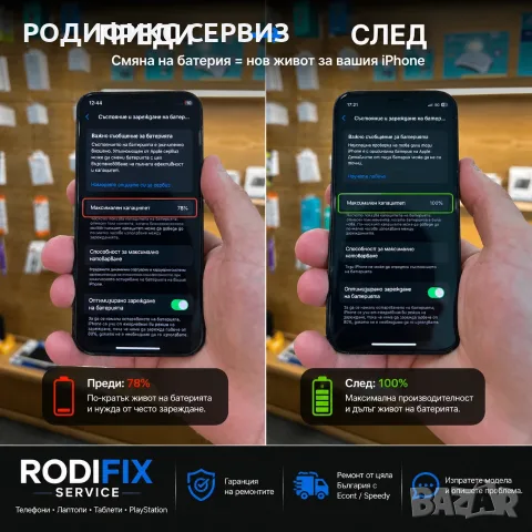 Смяна на батерия на телефон — честна диагностика, гаранция, доставка, цяла България, снимка 2 - Ремонт на телефони - 55724280