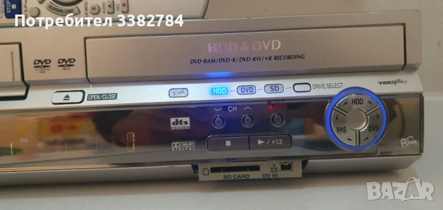 Panasonic DMR-EH80V recorder VHS/DVD/HDD 200GB HARD DRIVE , снимка 4 - Плейъри, домашно кино, прожектори - 53837309