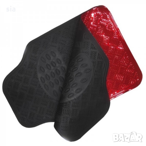 Стелки за кола, гумени с алуминиев ефект, 4бр., червен, снимка 2 - Аксесоари и консумативи - 36108480