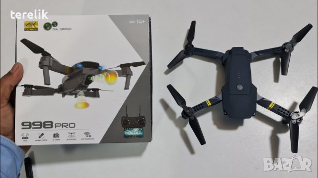 %ХИТ Нов DRON 998, 4K ULTRA HD; WIFI HPV 2.4G, Камера 2MP приложение за телефонна предаване на живо,, снимка 16 - Дронове и аксесоари - 39931264