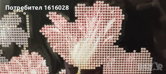 Диамантен гоблен Ваза с цветя върху опънато черно кадифено платно., снимка 15 - Гоблени - 49263890