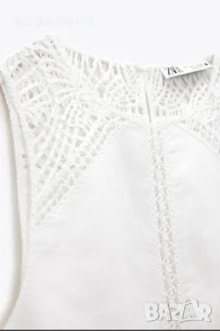 Дантелен топ на Зара , снимка 2 - Корсети, бюстиета, топове - 47642246
