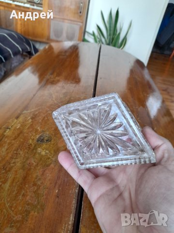 Стара стъклена купа,бонбониера,захарница, снимка 5 - Други ценни предмети - 44291386