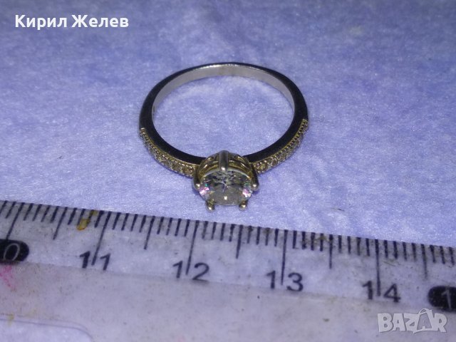 СКЪПОЦЕНЕН НЕЖЕН СРЕБЪРЕН ПРЪСТЕН СРЕБРО 925 с БЛЕСТЯЩ ФАСЕТИРАН ЛАБОРАТОРЕН МОЙСАНИТ иЦИРКОНИ 40103, снимка 12 - Пръстени - 42644124