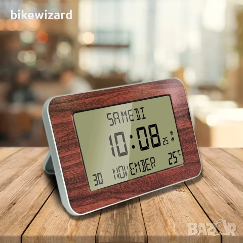 FISHTEC будилник с календар дата, ден, час, температура, 2 аларми НОВ, снимка 4 - Стенни часовници - 50766479