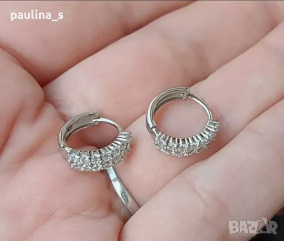 Четири броя / Сребърни обеци с циркони на Пандора / проба 925s / Южна Корея , снимка 9 - Обеци - 33416237